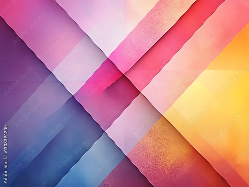 Poster Minimalist abstract geometric background with subtle lines and shapes, soft pastel gradients blending with sharp angles, modern and clean aesthetic