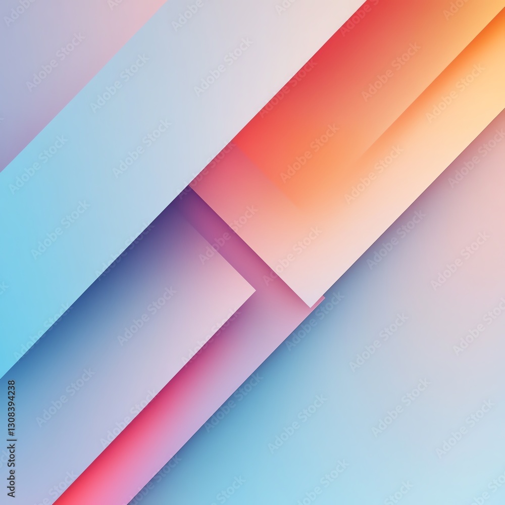 Poster Minimalist abstract geometric background with subtle lines and shapes, soft pastel gradients blending with sharp angles, modern and clean aesthetic