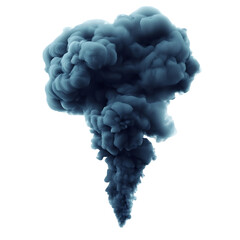 Dark volumetric cloud of smoke or dust on a black background.