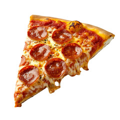 Delicious pepperoni pizza slice with melted cheese and tomato sauce.