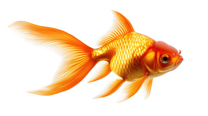 Fototapeta premium A fish with orange and pink stripes swims in the water