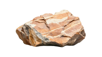 A large rock sits on a white background