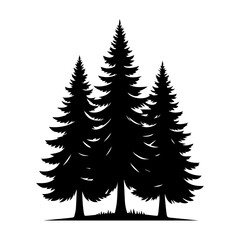 Fototapeta premium Simple Flat Pine Trees Vector Illustration & Logo Design