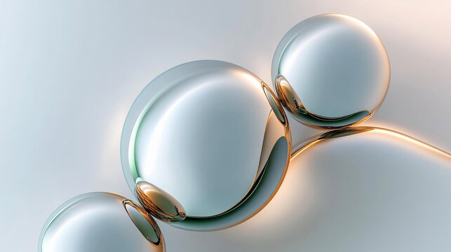 Tło technologiczne, błyszczące kule 3d, genertaive ai 