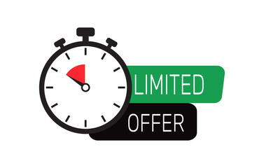Limited offer icon Banner of sale with clock Banner Template