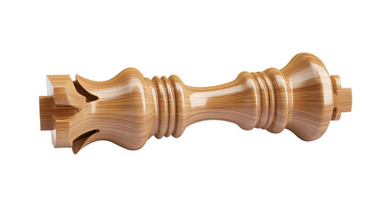 A wooden chess piece with a cross on top