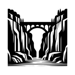 Simple Flat Ravenna Gorge Vector Illustration & Logo Design