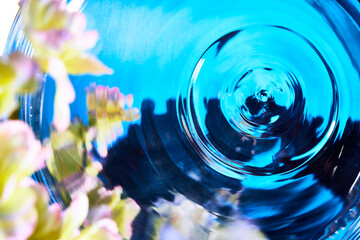 Abstract Water Ripples with Floral Reflection