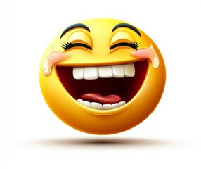 Fototapeta premium Delightful Laughing Emoticon / Emoji Illustration
