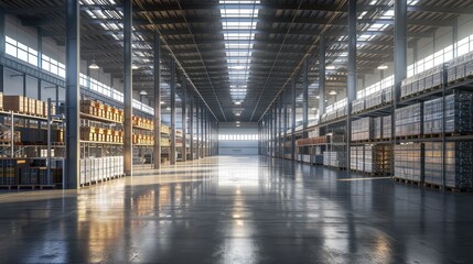 Spacious Industrial Warehouse Interior