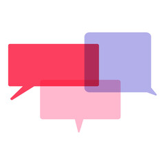 Three speech bubbles. Vector design. Hand drawn illustration on white background.