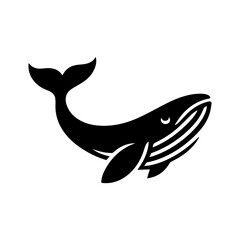 Fototapeta premium Simple Whale Vector Icon – Modern Logo & Illustration
