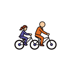 Fototapeta premium children on bikes