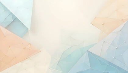 A stylish abstract background featuring soft pastel geometric shapes connected by delicate lines, creating a futuristic and elegant design.