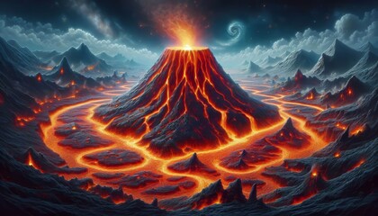 Living Lava A sentient flow of molten rock capable of controllin