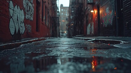 Rainy NYC Alleyway Graffiti