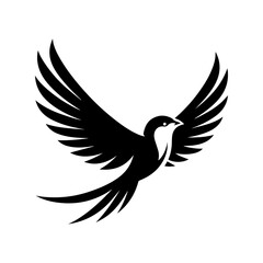Obraz premium Simple Swallow Bird Vector Icon – Modern Logo & Illustration