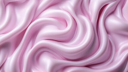 Obraz premium A smooth, softly lit pink liquid surface symbolizes serenity, purity, calmness, beauty, and luxury, as it gently flows into a tranquil landscape