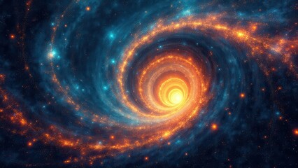 Obraz premium Data stream effects, Cosmic data stream in swirling abyss bright binary codes converging radiant beams nebula galaxies glowing circuit digita