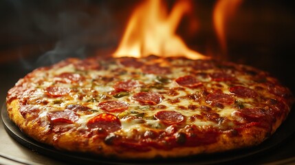 pizza with salami and cheese