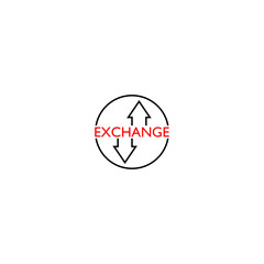 Exchange icon isolated on white background
