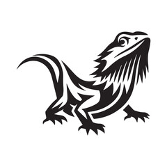 Simple Bearded Dragon Vector Icon – Vintage Logo & Retro Illustration