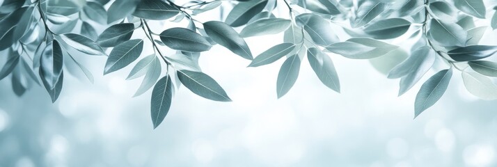 Fototapeta premium Calm Fall Haze - Evoking the essence of autumn leaves and branches bathed in gentle, misty light. Ideal for themes of nature, peace, and the seasons.