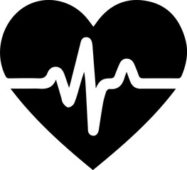 Heartbeat and ECG Line Icon – Medical and Healthcare Symbols