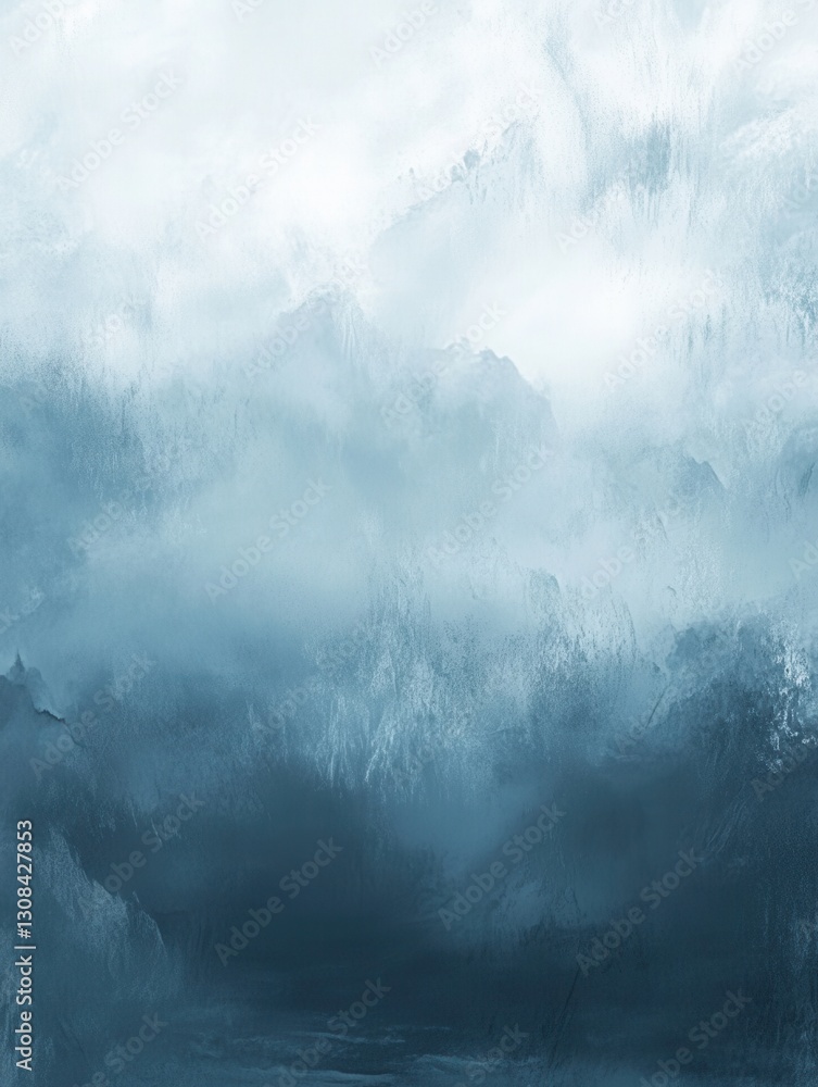Fototapete muted blue and gray abstract background evokes emotions of sadness and solitude with soft blurred ra