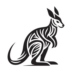 Naklejka premium Simple Wallaby Vector Icon – Vintage Logo & Retro Illustration
