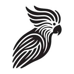 Simple Cockatoo Vector Icon – Vintage Logo & Retro Illustration