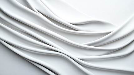 Obraz premium Soft and elegant white fabric draped gracefully showcasing texture and material for fashion and design purposes