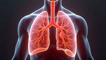 A highly detailed 3D rendering of lung damage caused by chronic smoking.
