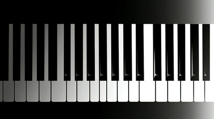 Fototapeta premium Black and white piano keys keyboard on a gradient background