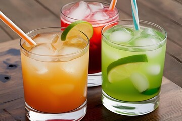 Fototapeta premium Close up iced drinks