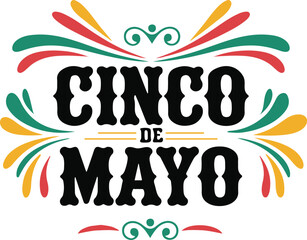 Cinco de Mayo Festive Typography Vector
