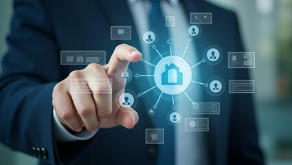 Flat A hand interacts with floating legal documents and approval workflows representing legal documentation and compliance processes concept as A hand interacts with floating legal documents and appro