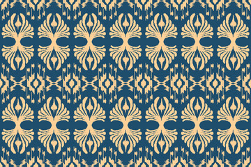 Ikat seamless pattern, geometric design, motif ethnic handmade, Ikat ethnic tribal, boho colors seamless wallpaper. Ethnic Ikat abstract background art.Illustration for greeting cards, printing