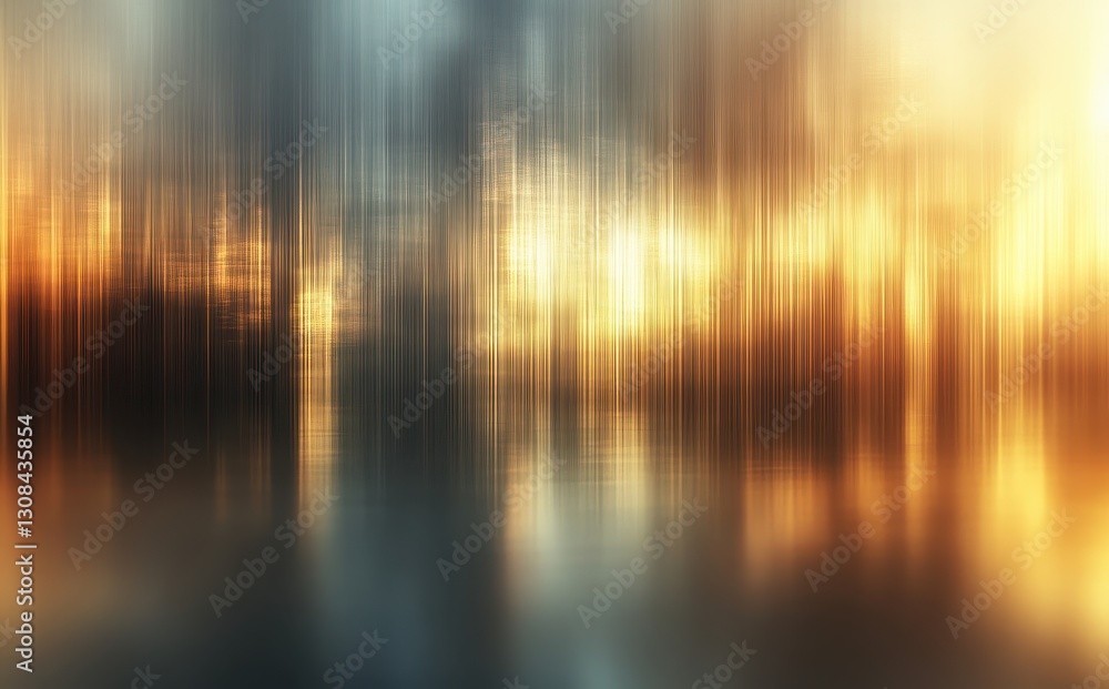 Aufkleber abstract blurred lines of warm golden and cool blue hues create a tranquil and dreamy background for