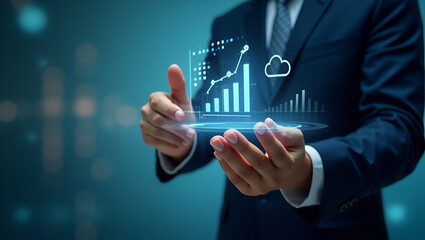 Flat Hand Interacting with Floating Charts for Data-Driven Business Strategies
