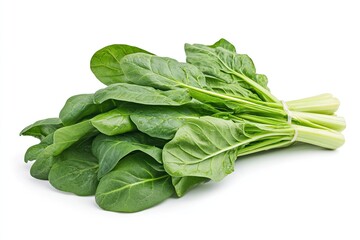Steamed Chinese greens isolated on white background 
