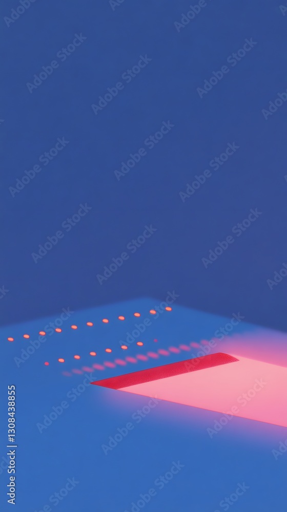Aufkleber a blue illuminated surface featuring red glowing rectangular pattern