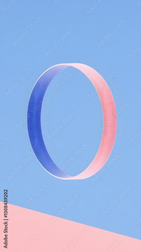 Poster a colorful ribbon forming a floating abstract circular shape