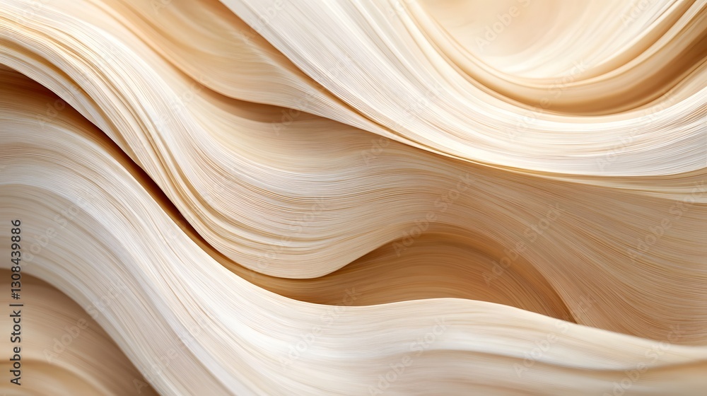 Poster flowing abstract lines create elegant and soft wavy patterns visually