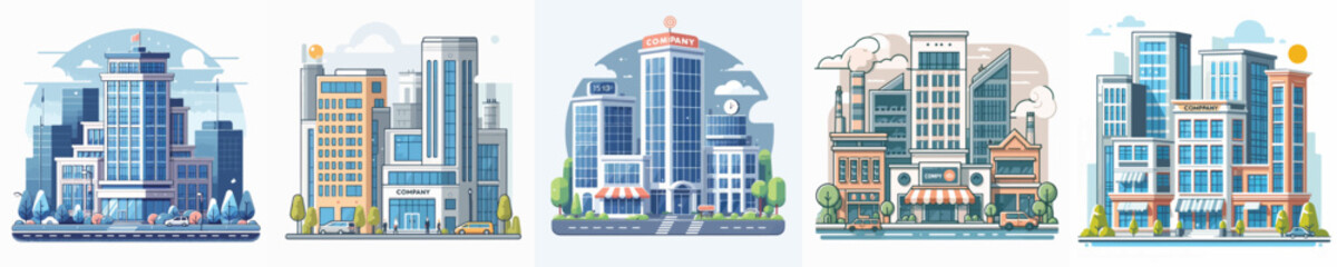 Naklejka premium Vector of a corporate building.
