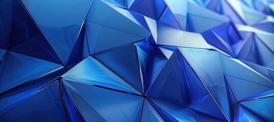 Abstract Blue Geometric Triangles Background