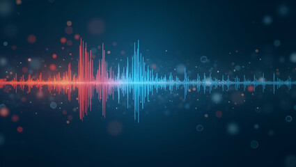 Managing Voice Recognition in Business Communications: A Flat Vector Illustration of Professionals Analyzing Holographic Soundwaves for Enhanced Communication Systems