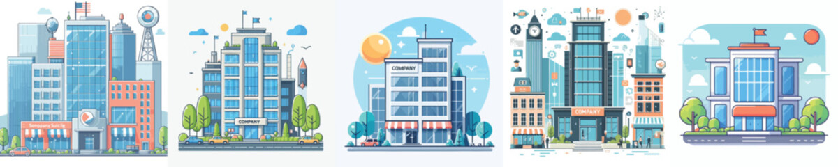 Obraz premium Vector of a corporate building.