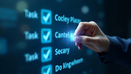 Efficient Task Management: Glowing Checklist on Holographic Interface