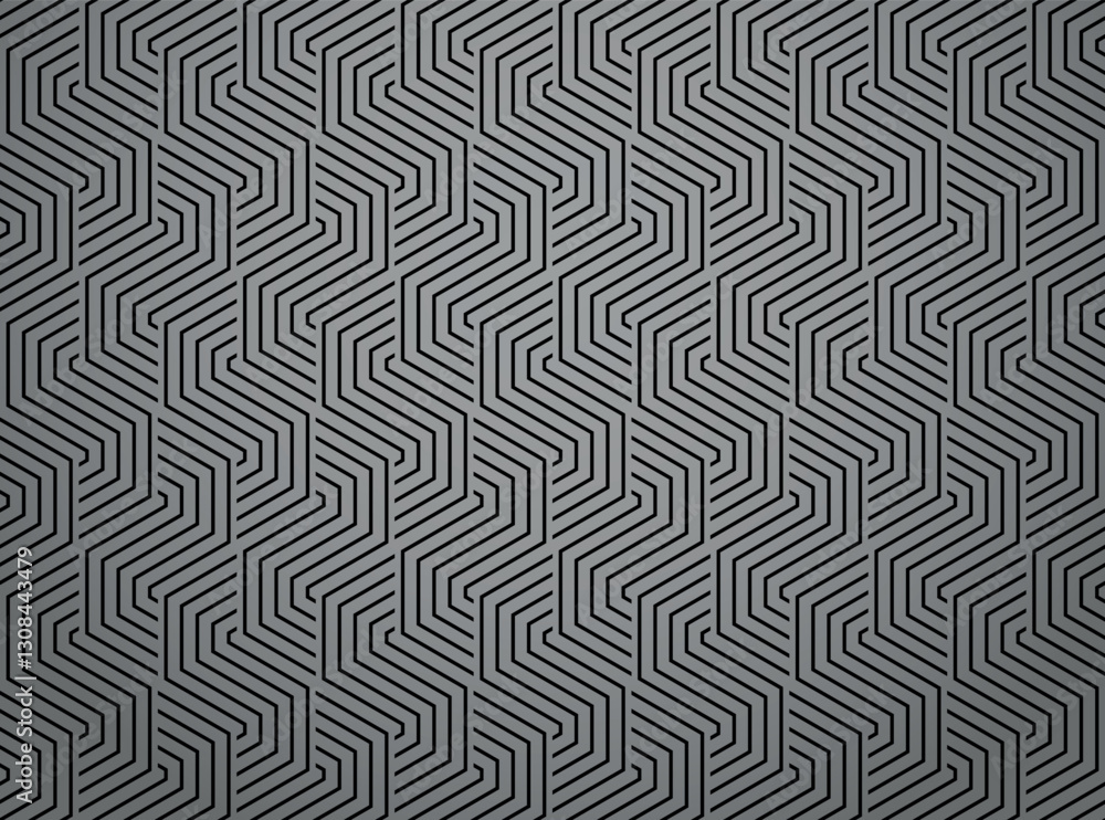 Poster Abstract geometric pattern with stripes, lines. Seamless vector background. Gray and black ornament. Simple lattice graphic design